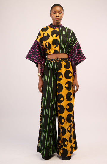Dye Lab Orange and Black Wide Leg Pants